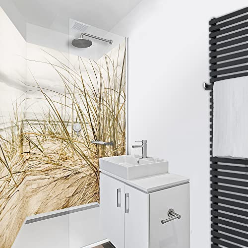 WANDFREUDE individuelle Duschrückwand Aluverbundplatte auf Maß (3 Stück - Hohes Gras - Premium Brillant Lack) – Dusche Wandverkleidung Duschwandverkleidung Duschrückwände