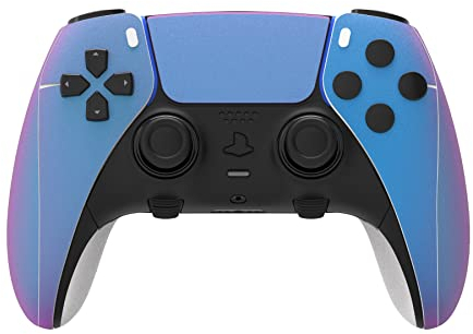 PlayVital Skin Sticker Kompatibel mit ps5 Edge Controller, Aufkleber Schutzfolie Vinyl-Skin Decal Wrap Stickers-Lila Blau