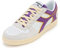 Diadora Magic Basket Low Suede Leather, Scarpe da Ginnastica Unisex-Adulto, White/Deep Lavander Violet, 40.5 EU