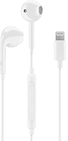 Music Sound | Ergonomische kabelgebundene Kapselkopfhörer mit Lightning MFI-Anschluss - Weiß