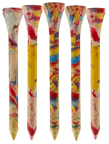 TH Golf Bambus-Golf-Tees, 70 mm, 50 und 100 Stück, mehrere Farboptionen, umweltfreundlich, nachhaltig, langlebig, Bambus-Golf-Tees (50, Krawattenfarbe)