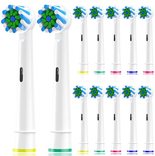 WENS Cross Toothbrush Head Compatible with Braun Oral-B Electric Toothbrushes, Toothbrush Heads Fit for Oral b Pro 3 Series/3500/Pro 1 Series/600/Smart Series/6000N/ Vitality, 12 Count
