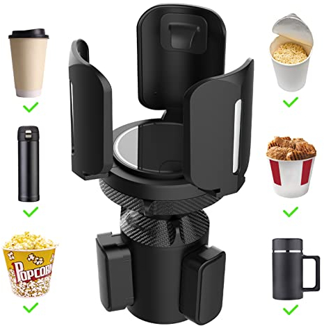 IULONEE Car Cup Halter Universeller Becherhalter Auto Cup Halter Expander Adapter Fahrzeug montiert Verstellbare Basis Wasser Cup Auto Zubehör für Flasche Drink Halter (Schwarz)