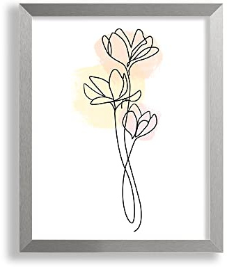 VO design Holzrahmen Finn für Bild 50x70cm Edelstahl mit Acrylglas | Bruchsicheres 1mm Acrylglas Antireflex und 2,5mm weiße MDF-Rückwand
