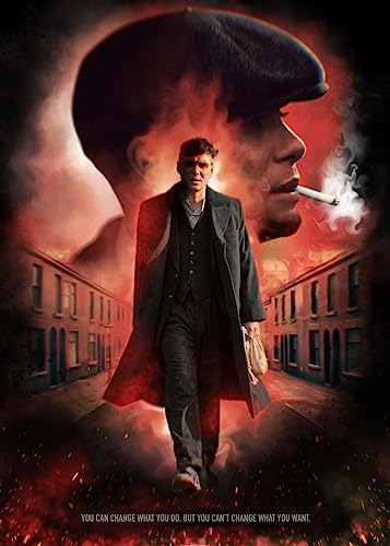 Displate Offiziell Peaky Blinders MetallPoster Magnetische Befestigung Inklusive Lizenziert Bilder Hochwertiges Poster Main Characters - You Can Change What You Do Poster 45 cm x 32 cm