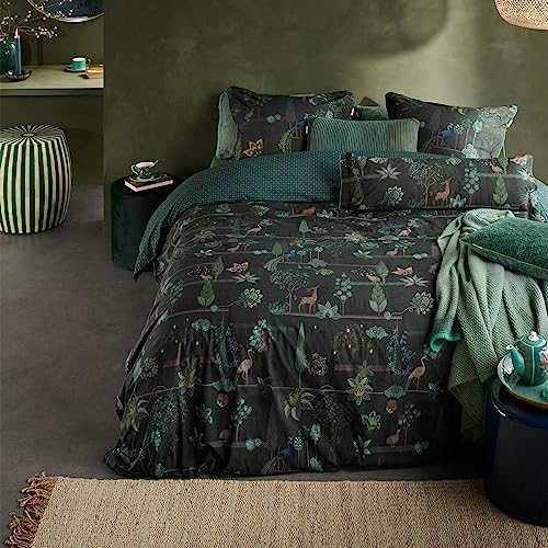 PiP Studio Bettwäsche Alberi dark green 1 Bettbezug 155 x 220 cm + 1 Kissenbezug 80 x 80 cm