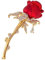 CRASPIRE 18K Plaqué Or Alliage Rose Broche Fleur Floral Robe Broche Broche avec Cristal Strass pour Femmes et Hommes Mariage Mariée Cocktail Danse Banquet Fête Accessoire Bijoux Saint Valentin Cadeau