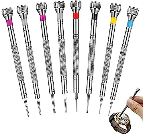 Jeu Petit Tourne Vis Horlogers, Kit Tournevis De Précision 0,6-1,6 Mm, Tournevis Horlogerie, 8 Pièces Tournevis Precision Réparation Outils Kit, Micro Tournevis Pour Réparation Lunettes De Montre.