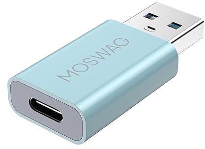 MOSWAG Adaptateur USB C Femelle vers USB mâle, Adaptateur USB C vers USB Compatible avec Le Chargeur Apple MagSafe, Watch Series Ultra/8/7/se, iMac, MacBook Pro, MacBook, Ordinateurs Portables, PC.