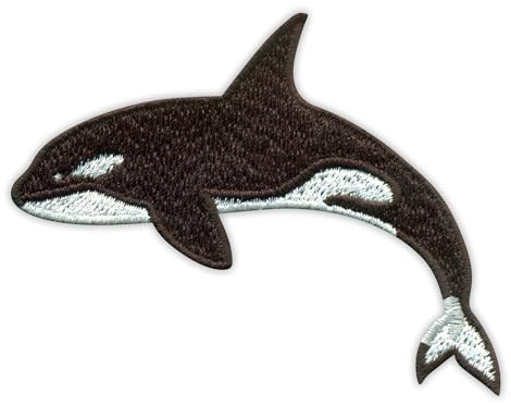 Patchion - Killerwal - Aufnäher / Abzeichen / Emblem - Stickerei - Schwarz - Marine Animal - Nähen - Mittel - 1 Stück - Fische - Kind - Tier