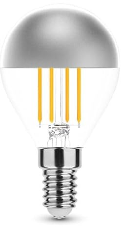 VaLight 10er Pack LED Filament Glühbirne Mini P45 Kopfspiegel Silber 4W E14 220-240V warmweiß - LED Glühbirne - Glühbirne E14 - E14 Leuchtmittel - E14 LED