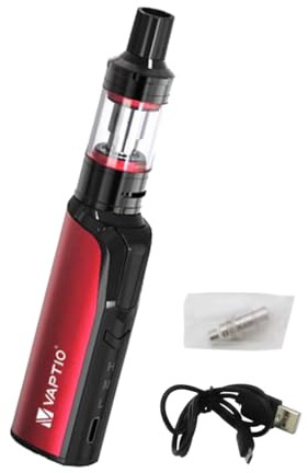 Vaptio COSMO Vape Kit mit 2.0ML Zerstäuber Dual Spule Elektronische Zigaretten Verdampfer-Kit Vape Starter Kit Kein E Flüssigkeit Kein Nikotin (Rot)