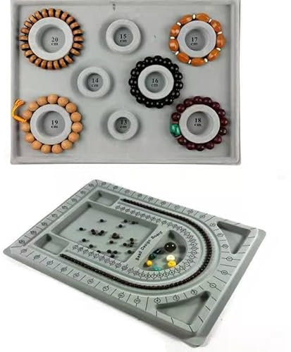 PIQIUQIU Schmucktablett, 2-teilige Perlendesign-Board-Matte, Armband-Design-Board, Perlenbrett-Halskette, Perlen-Schmuckaufbewahrungstablett, Webwerkzeug Perlentablett für die Schmuckherstellung