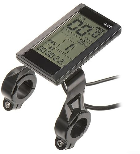 S830 Fahrradtacho E-Bike Wasserdicht LCD Display Fahrradcomputer Kilometerzähler Ersatz mit Anschluss für Elektrofahrrad (5-polige Schnittstelle)