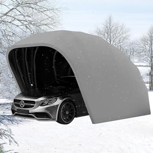 Gray,automatic,Bubinblau 19.3X8.8FT Outdoor Heavy Duty Carport, Large Push-Pull Carport, Telescopic Car Canopy Garage, Foldable Boat Shelter Tent, for Car, SUV