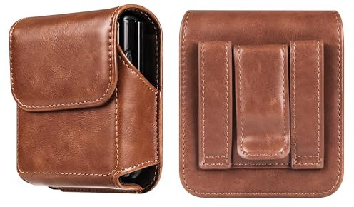 Uomo Fondina da Cintura per Cellulare in Pelle, Pelle Sacchetto Custodia Portatelefono Compatibile con Samsung Galaxy Z Flip 6/Z Flip 5/Z Flip 4/Z Flip 3/Z Flip 5G/Motorola RAZR 5G/Huawei P50 Pocket S