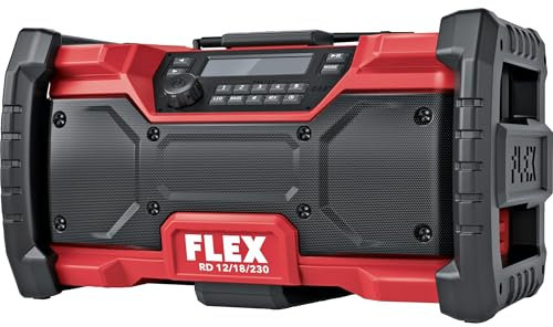 Flex Radio digitale da cantiere a batteria 12/18 V RD 12/18/230 (DAB+, con altoparlanti Bass Boost da 2 x 10 Watt, con indicatore di capacità della batteria) 532276