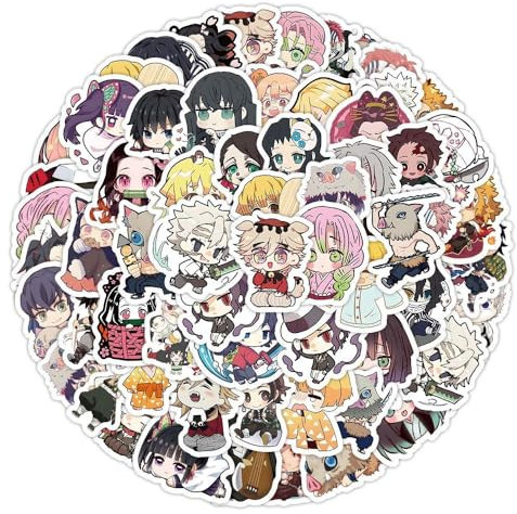Kimetsus No Aufkleber, 63 Pcs Ghost Killing Muzan Douma Niedlich Figur Vinyl Wasserdichte Stickers Für Party, Wasserflasche Scrapbook Laptop Skateboard Computer Für Teens