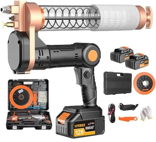 JMOZHCD Electric Grease Gun 24V Battery Operated Cordless Grease Gun 12000 PSI High Pressure Automotive Greaser Mech, Protable Grease Gun Kit