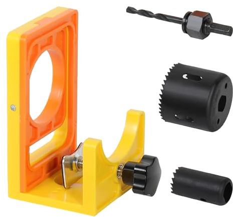 Heavy Duty Door Lock Installation Kit for 1-3/8 - 1-3/4 Wooden Doors with Guide Template, Door Lock Hole Saw, Carbon Steel