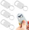 4 Pcs Stainless Steel Keychain Bottle Opener, Flat Bottle Opener Keyring, Keychain Opener for Home, Bar, Party (Silver)