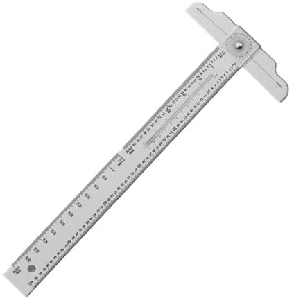 Fenteer -Lineal, drehbares T-Lineal, Messwerkzeug, transparentes, 60 cm großes Lineal zum Basteln, Holzarbeiter, Architekten, Heimwerker