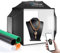PULUZ 40 cm Fotobox Softbox 40x40cm Fotostudio Lichtzelt mit 5500K Beleuchtung & 4 Farben Hintergründen, Beleuchtungskit für Produktfotografie, Schmuck und kleine Objekte