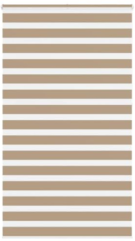 vidaxl Zebra Blinds 125x230 Sand Brown Roller Shades | Dual Layer | 100% Polyester Privacy & Light Control | Chain Hoist System | Modern Design