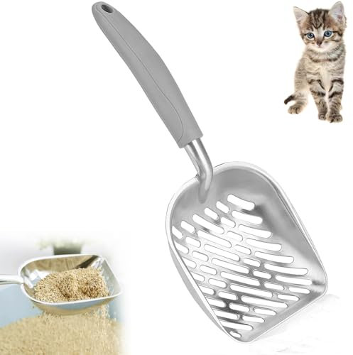 Paletta per Lettiera in Metallo,Paletta per Lettiera per Gatti,Paletta Lettiera Gatto Metallo,Pala Profonda per Setaccio per Pulire la Lettiera del Gatto e Mantenere l'igiene Interna,Stile Twill
