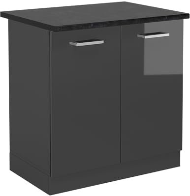 Vicco Armario bajo para Fregadero R-Line, Antracita Alto Brillo, 80 cm, ET Antracita