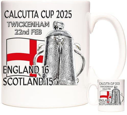 Calcutta Cup 2025 Gift Mug. Twickenham 2025. England Winners Cup. England Rugby Mug for Fans of English Rugby Union. 11oz Ceramic Mug