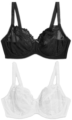 NEXT Damen Unwattierte Balconette BHS im 2er-Pack, DD+ Schwarz/Weiß 75 G