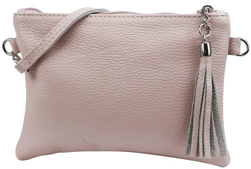 SH Leder Echtleder Umhängetasche Clutch kleine Tasche Abendtasche 22x15cm Anny G248 (Nude)