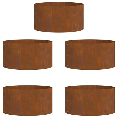 vidaXL Pot en Acier corten Acier corten Grand Durable Rond