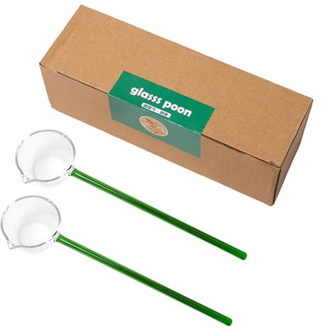Lot de 2 louches en verre borosilicate durables et design tendance pour servir de la soupe et mélanger des boissons