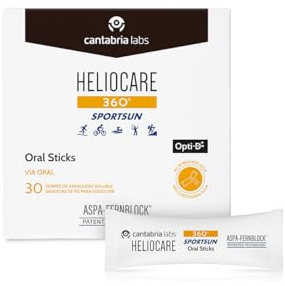 Cantabria Labs - Heliocare 360° Sport Sun Oral Sticks - 30 Sobres - Protección Solar Oral - Con Vitaminas y Minerales - Ideal para Deportistas