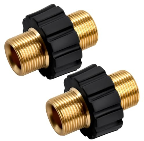 SPEEDWOX Pressure Washer Hose Adapter Kit, M22-14mm Male to Male Thread Fitting Hose Connectors Quick Connect M22 Metric Thread Fitting 5000 PSI Quick Connector (2-Piece Set)