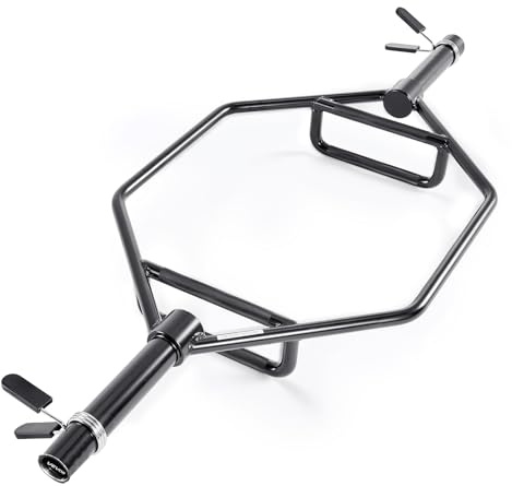 VEVOR Barra per Manubrio Esagonale con Impugnatura Antiscivolo per Allenamento 50 mm Capacità di Carico 360 kg, Attrezzatura per Sollevamento Pesi Allenamento della Forza, da Palestra per Squat