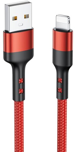 Baileku iPhone Ladekabel, Lightning Kabel 1M MFi Zertifiziert Schnellladekabel iPhone Kabel USB Nylon Fast USB Lightning Ladekabel für iPhone 14 13 12 11 Pro Max Mini XS XR X 8 7 6 6s Plus SE, iPad