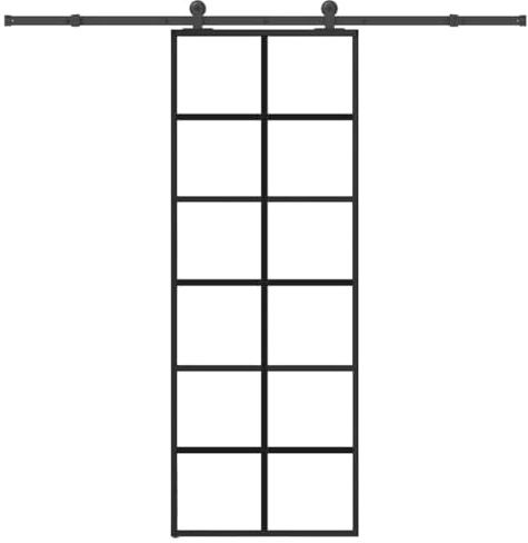 sephironlbb Porta scorrevole con guarnizione, 76 x 205 cm, vetro ESG, alluminio verniciato a polvere, salvaspazio, per rinnovare la casa, con isolamento acustico e isolamento termico