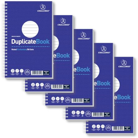 Challenge Duplicate Book, Carbonless, 50 Pages, 5 pack (210 x 130 mm)