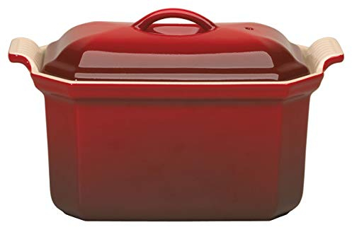 Le Creuset Terrine Rectangulaire, Avec Presse, 18 x 11 cm, Céramique, Cerise, 91008408064000