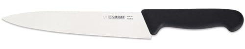Giesser seit 1776 - Made in Germany - Tranchiermesser schwarz, Basic Black, Klinge 20 cm, rutschfest, schmales Kochmesser spülmaschinenfest, rostfrei
