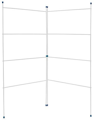 JVL Caravan Indoor/Outdoor Two Panel Folding Clothes Airer Laundry Dryer, White