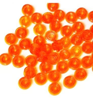 LEGO Bricks - round plate (50 units 1 x 1 pivots), clear orange