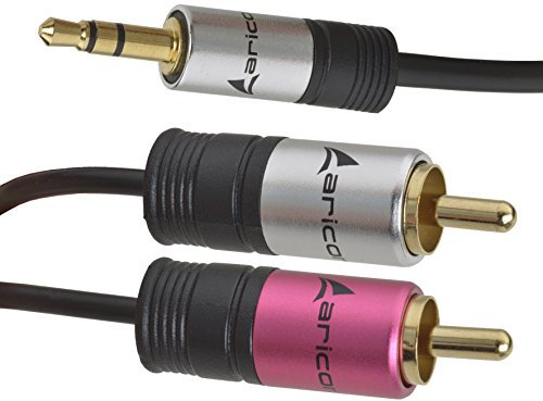 aircona Stereo Audio Kabel 2m | 3.5 mm Klinke auf 2x Cinch – Y Splitter | Chinch Aux Audiokabel für Smartphone, Handy, Tablet & MP3-Player & Echo Dot