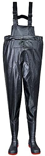 Portwest Sicherheits Brust-Watstiefel S5, Größe: 42, Farbe: Schwarz, FW74BKR42