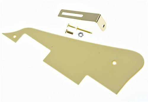 KAISH Single Cream 1 Ply LP Guitar Pickguard with Gold Bracket for Epiphone Les Paul