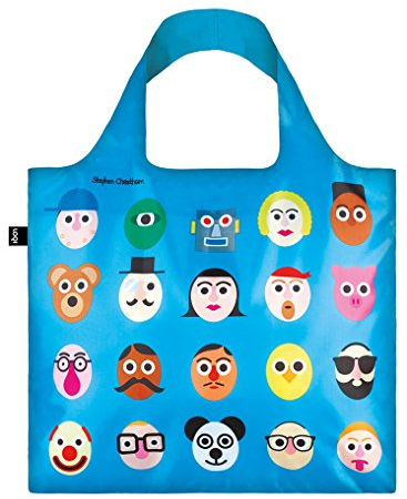 LOQI Artist Stephen Cheetham Faces Bag Strandtasche, 50 cm, 20 liters, Mehrfarbig (Multicolour)