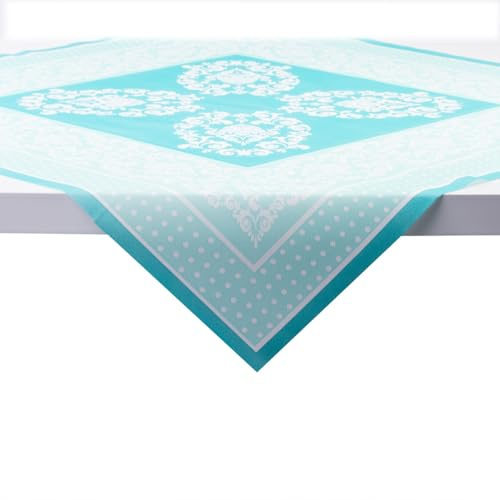 Sovie Home Tischdecke Bine in MINTGRÜN, Linclass® Airlaid, 80x80 cm, 1 Stück, verspielter Mustermix mit Ornamenten, hochwertige Tischdekoration - Ideal für Geburtstage & Hochzeiten